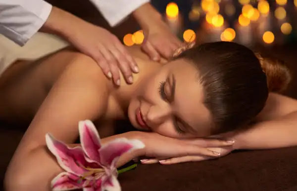 woman relaxing at massage spa